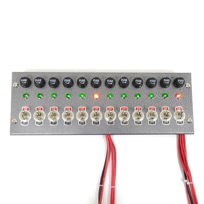 Amazon | 汎用 グレー 12V / 24V トラック 12連 スイッチ ボックス